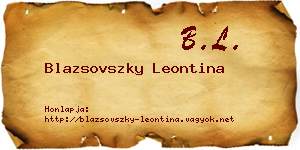 Blazsovszky Leontina névjegykártya